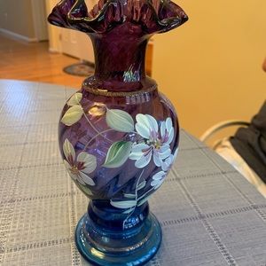 Bill Fenton Hand painted mulberry vase
